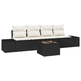 Set de Sofás de Jardín de 5 Piezas con Cojines Negro Poliratán de , Sofás de exterior - Ref: Foro24-3346927, Precio: 334,93 €...