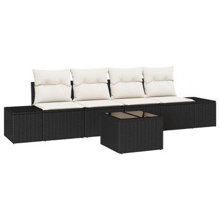 Set de Sofás de Jardín de 5 Piezas con Cojines Negro Poliratán de , Sofás de exterior - Ref: Foro24-3346927, Precio: 334,93 €...