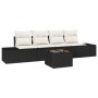 Set de Sofás de Jardín de 5 Piezas con Cojines Negro Poliratán de , Sofás de exterior - Ref: Foro24-3346927, Precio: 334,93 €...