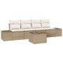 Conjunto de Sofá de Jardín de 5 piezas con cojines Beige de Poliratán de , Sofás de exterior - Ref: Foro24-3346931, Precio: 3...