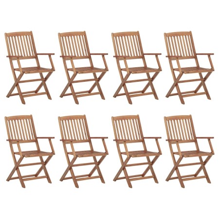 Sillas de exterior plegables 8 uds madera maciza acacia de vidaXL, Sillas de jardín - Ref: Foro24-3075084, Precio: 407,29 €, ...