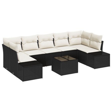 Conjunto de Sofá de Jardín de 8 Piezas con Cojines Negro Poliratán de , Sofás de exterior - Ref: Foro24-3346977, Precio: 505,...