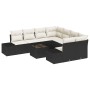 Conjunto de Sofás Jardín de 9 Piezas con Cojines Negro Polirratán de , Sofás de exterior - Ref: Foro24-3346997, Precio: 539,0...
