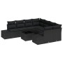 Conjunto de Sofás de Jardín de 9 Piezas con Cojines de Poliratán Negro de , Sofás de exterior - Ref: Foro24-3347003, Precio: ...