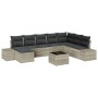 Set de Sofá de Jardín de 9 Piezas con Cojines Gris de Ratán | Foro24.es | Tu tienda online para hogar, jardín y más Foro24.es