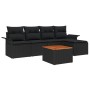 Conjunto de sofá de jardín de 6 piezas con cojines de  Negro de ratán sintético y Acacia | Foro24.es | Tu tienda online para hogar, jardín y más Foro24.es