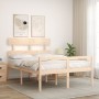 Cama para personas mayores con cabecero madera maciza 140x200cm de vidaXL, Camas y somieres - Ref: Foro24-3195351, Precio: 14...