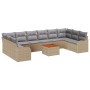 Set de Sofá de Jardín de 10 piezas con Cojines Beige Ratán Poli Acacia, Sofá de Jardín de 2 Plazas con Cojines Beige Ratán Poli | Foro24.es | Tu tienda online para hogar, jardín y más Foro24.es