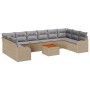 Conjunto de Sofá de Jardín de 11 Piezas  con Cojines Beige Poliratán, Sofá de Jardín de 2 Plazas  con Cojines Beige Poliratán | Foro24.es | Tu tienda online para hogar, jardín y más Foro24.es