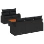 Conjunto de Sofá de Jardín de 6 Piezas con Cojines Negro Poliratán Acacia de , Sofás de exterior - Ref: Foro24-3347520, Preci...