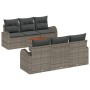 Conjunto de Sofás de Jardín de 7 Piezas con Cojines Gris Poliratán Acacia de , Sofás de exterior - Ref: Foro24-3347524, Preci...
