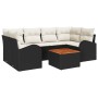 Conjunto de Sofás de Jardín de 7 Piezas con Cojines Negro de Poliratán Acacia de , Sofás de exterior - Ref: Foro24-3347530, P...