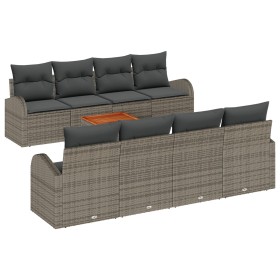 Conjunto de Sofás de Jardín de 9 Piezas con Cojines Gris de Poliratán Acacia de , Sofás de exterior - Ref: Foro24-3347552, Pr...