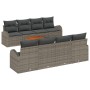 Conjunto de Sofás de Jardín de 9 Piezas con Cojines Gris de Poliratán Acacia de , Sofás de exterior - Ref: Foro24-3347552, Pr...