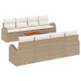 Juego de Sofá de Jardín de 9 Piezas con Cojines Beige de Ratán de Poliéster de , Sofás de exterior - Ref: Foro24-3347554, Pre...