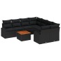 Juego de Sofás de Jardín de 9 Piezas con Cojines Negro Poliratán Acacia de , Sofás de exterior - Ref: Foro24-3347562, Precio:...