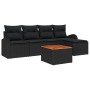 Kit de Sofás de Jardín de 6 Piezas con Cojines Negro Poliratán Acacia de , Sofás de exterior - Ref: Foro24-3347569, Precio: 3...