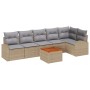 Conjunto de Sofás de Jardín de 7 Piezas con Cojines Beige de Ratán Sintético | Foro24.es | Tu tienda online para hogar, jardín y más Foro24.es