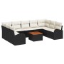 Conjunto de Sofá de Jardín de 10 Piezas con Cojines Negros de Poliratán y Acacia de , Sofás de exterior - Ref: Foro24-3347621...