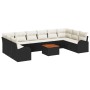 Conjunto de Sofá de Jardín de 11 Piezas con Cojines Negro Poliratán Acacia de , Sofás de exterior - Ref: Foro24-3347628, Prec...
