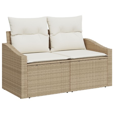Conjunto de Sofá de Jardín de 6 Piezas con Cojines Beige de Poliratán y Acacia de , Sofás de exterior - Ref: Foro24-3347771, ...