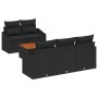 Conjunto de Sofá de Jardín de 6 Piezas con Cojines Negro Poliratán Acacia de , Sofás de exterior - Ref: Foro24-3347772, Preci...