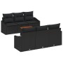 Juego de Sofás de Jardín de 7 Piezas con Cojines Negro Poliratán Acacia de , Sofás de exterior - Ref: Foro24-3347779, Precio:...