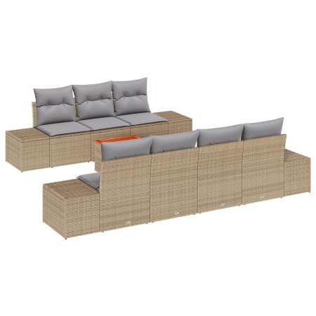 Set de Sofás de Jardín de 8 Piezas con Cojines Beige de , Sofás de exterior - Ref: Foro24-3347917, Precio: 568,31 €, Descuent...