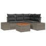 Juego de Sofá de Jardín de 5 Piezas con Cojines Gris Poliratán Acacia de , Sofás de exterior - Ref: Foro24-3347951, Precio: 3...