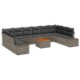 Juego de Sofá de Jardín de 11 Piezas con Cojines Gris Ratán Acacia de , Sofás de exterior - Ref: Foro24-3348007, Precio: 676,...