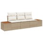 set de sofá de jardín de 3 piezas con cojines Beige Ratán Duradero de , Sofás de exterior - Ref: Foro24-3348017, Precio: 261,...