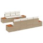 Juego de Sofá de Jardín de 8 Piezas con Cojines Beige Poliratán Acacia de , Sofás de exterior - Ref: Foro24-3348042, Precio: ...