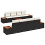 Conjunto de sofá de jardín de 9 piezas con cojines Negro Poliratán Acacia de , Sofás de exterior - Ref: Foro24-3348048, Preci...