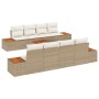 Juego de Sofás de Jardín de 9 Piezas con Cojines Beige Poliratán Acacia de , Sofás de exterior - Ref: Foro24-3348052, Precio:...