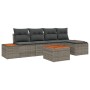 Juego de Sofá de Jardín de 6 Piezas con Cojines Gris Poliratán Acacia de , Sofás de exterior - Ref: Foro24-3348070, Precio: 3...