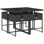 Set de muebles jardín 5 pzas con cojines ratán sintético negro en Conjuntos de jardín | Comprar online en Foru.es