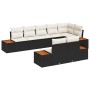 Set de Sofá de 8 Piezas de Jardín con Cojines Negro Poliratán Acacia de , Sofás de exterior - Ref: Foro24-3348108, Precio: 58...