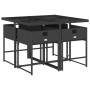 Set de muebles jardín 5 pzas con cojines ratán sintético negro en Conjuntos de jardín | Comprar online en Foru.es