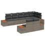 Conjunto de Sofás de Jardín de 8 Piezas con Cojines Ratán Gris Acacia | Foro24.es | Tu tienda online para hogar, jardín y más Foro24.es