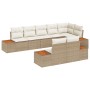 Conjunto de Sofá de Jardín de 8 Piezas con Cojines Beige Ratán Sintético Acacia de , Sofás de exterior - Ref: Foro24-3348112,...
