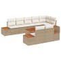 Juego de Sofás de Jardín de 9 Piezas con Cojines Beige Polirratán Acacia de , Sofás de exterior - Ref: Foro24-3348117, Precio...