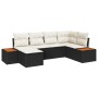 Juego de Sofás de Jardín de 6 Piezas con Cojines Negro Poliratán Acacia de , Sofás de exterior - Ref: Foro24-3348118, Precio:...
