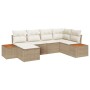 Conjunto de Sofás de Jardín de 6 piezas con Cojines Beige Poliratán Acacia de , Sofás de exterior - Ref: Foro24-3348122, Prec...