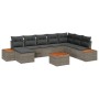 Conjunto de Sofá de Jardín de 9 piezas con Cojines Gris Poliratán Acacia de , Sofás de exterior - Ref: Foro24-3348150, Precio...