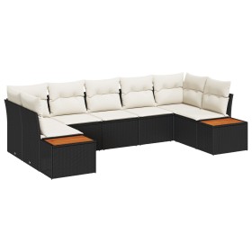 Juego de Sofás de Jardín de 7 Piezas con Cojines Negro Poliratán Acacia de , Sofás de exterior - Ref: Foro24-3348158, Precio:...
