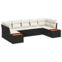 Juego de Sofás de Jardín de 7 Piezas con Cojines Negro Poliratán Acacia de , Sofás de exterior - Ref: Foro24-3348158, Precio:...