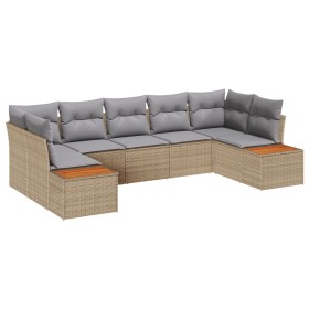 Conjunto de Sofá de Jardín de 7 Piezas con Cojines Beige Poliratán de , Sofás de exterior - Ref: Foro24-3348161, Precio: 523,...