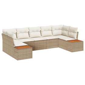 Juego de Sofá de Jardín de 7 Piezas con Cojines Beige Ratán Polietileno de , Sofás de exterior - Ref: Foro24-3348162, Precio:...