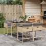 Set comedor de jardín 5 pzas con cojines ratán sintético beige en Conjuntos de jardín | Comprar online en Foru.es