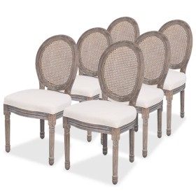 Sillas de comedor 6 unidades tela color crema en Sillas de comedor | Comprar online en Foru.es